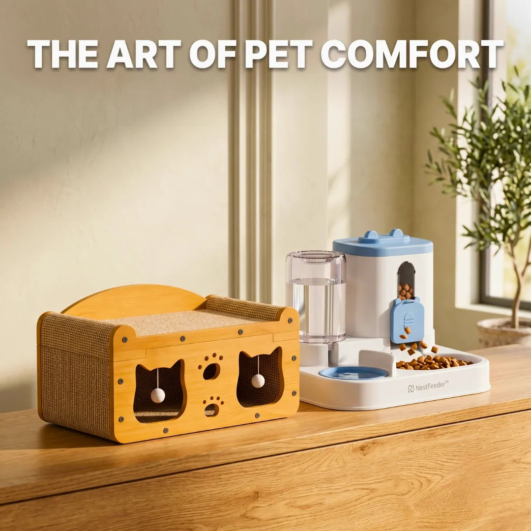 2 in 1 automatic cat feeder and water dispenser