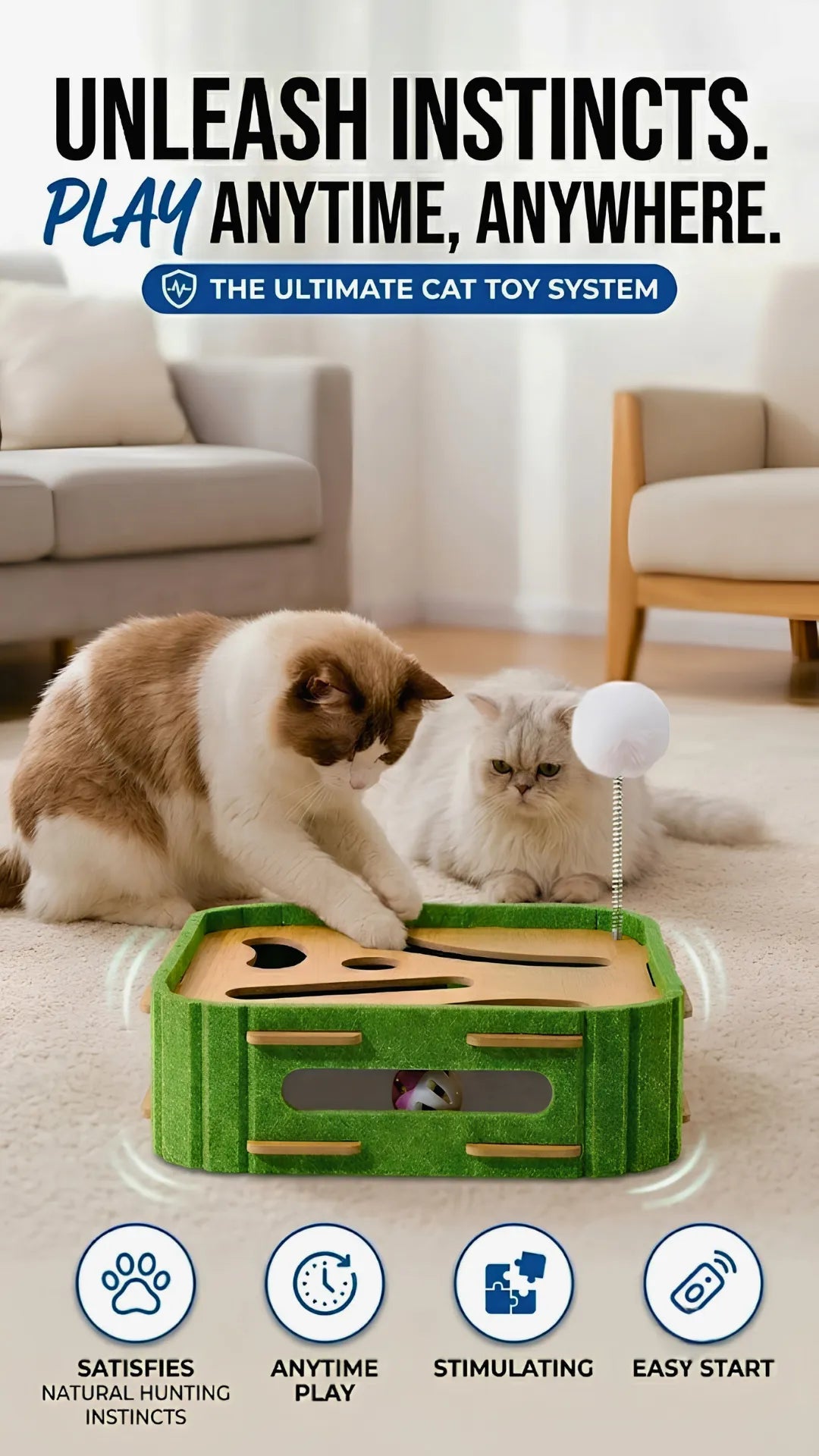 cat mental stimulation toy wood