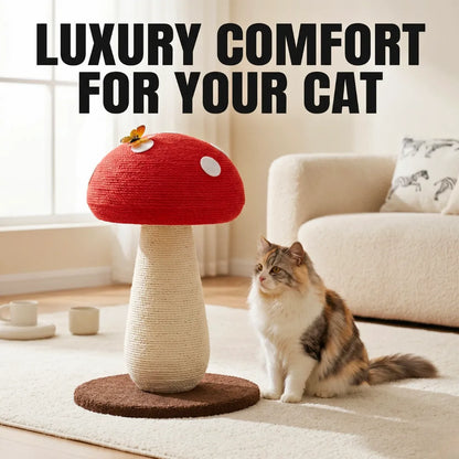 Cute cottagecore mushroom pet scratching post