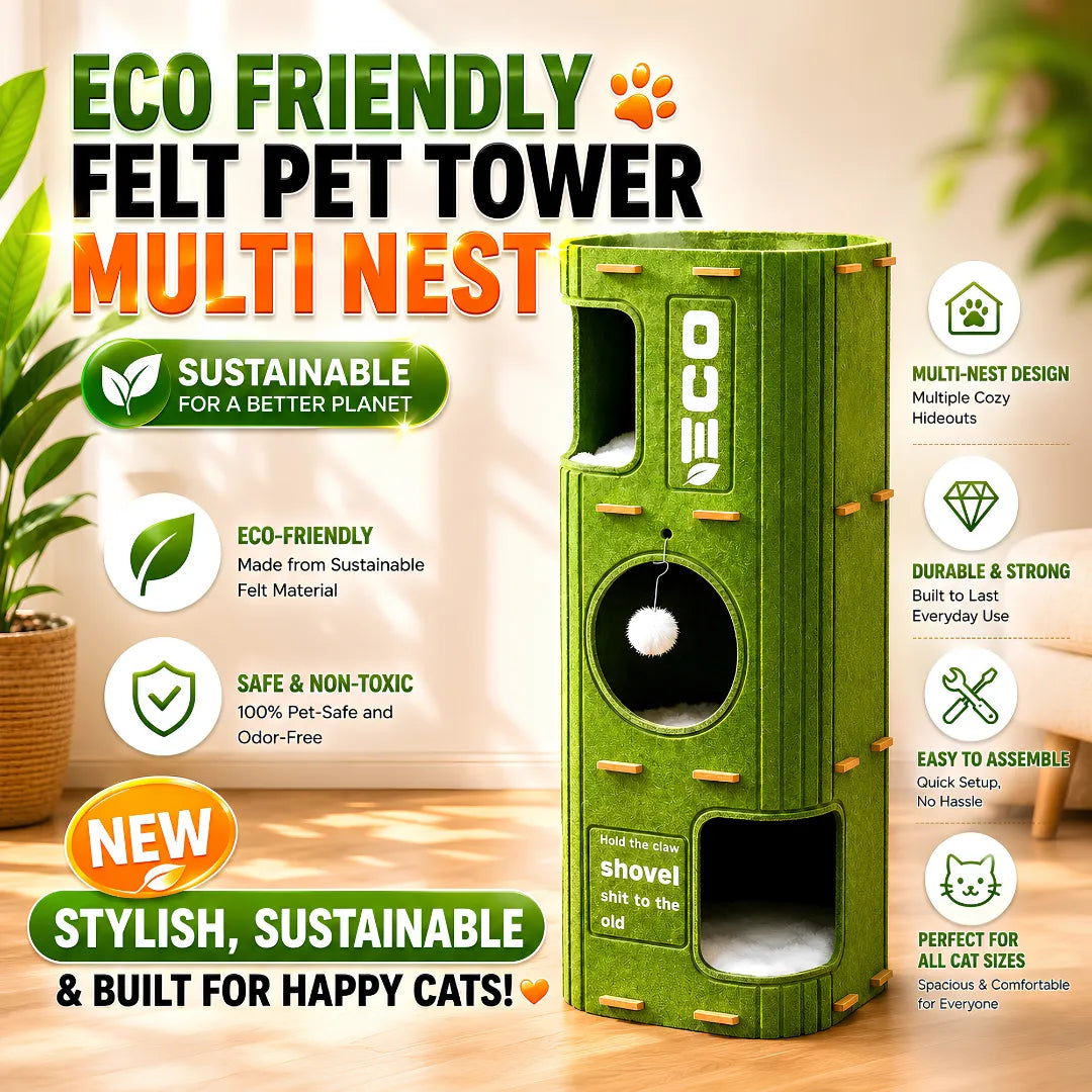 Eco friendly felt pet tower multi nest