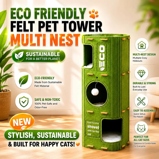 Eco friendly felt pet tower multi nest