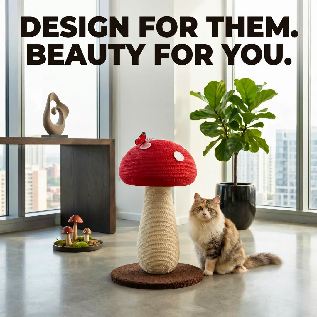 Felt and sisal mushroom cat condo tower