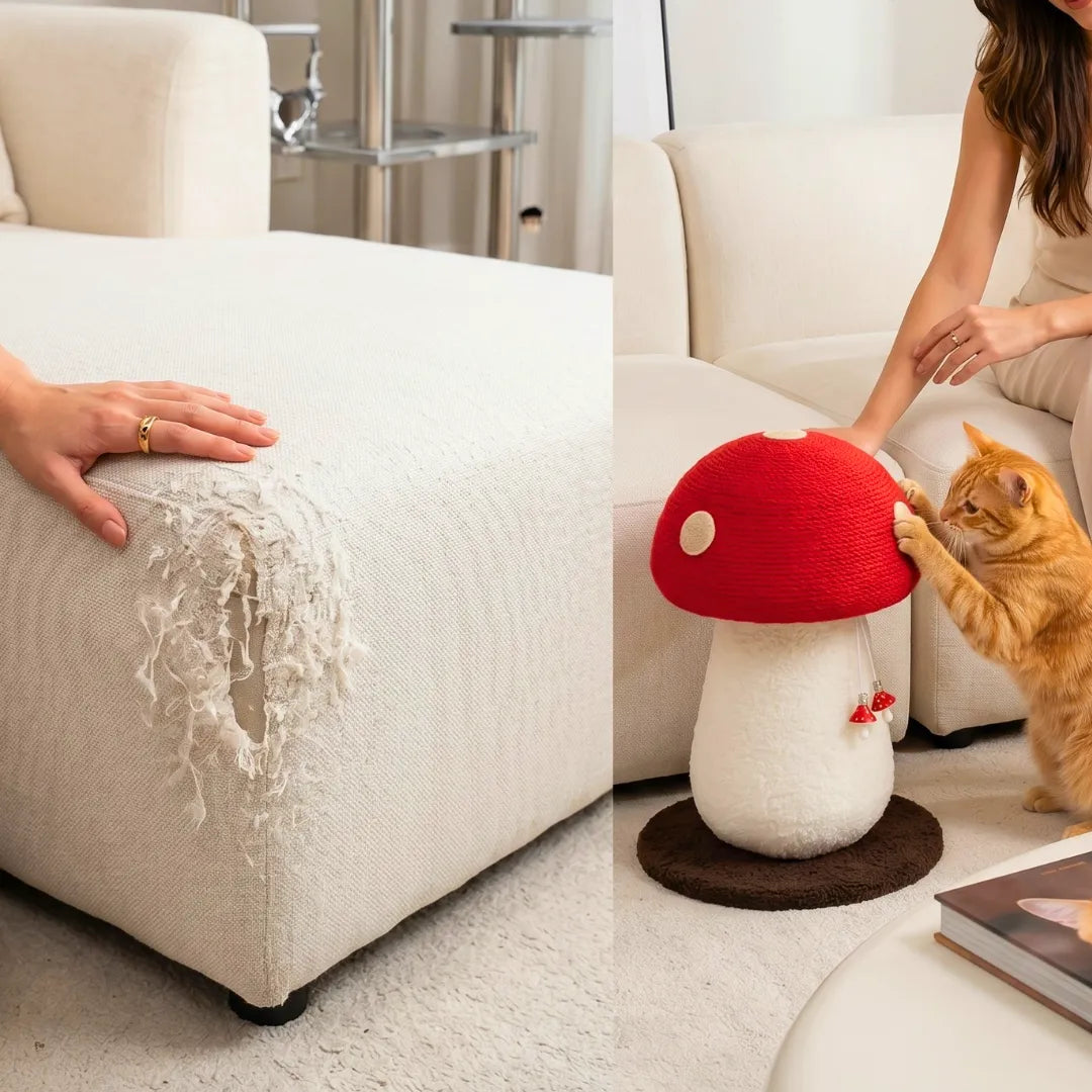 Felt and sisal mushroom cat condo tower