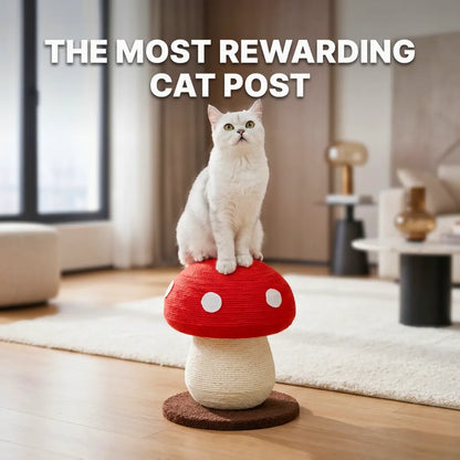 Handmade mushroom cat scratching post