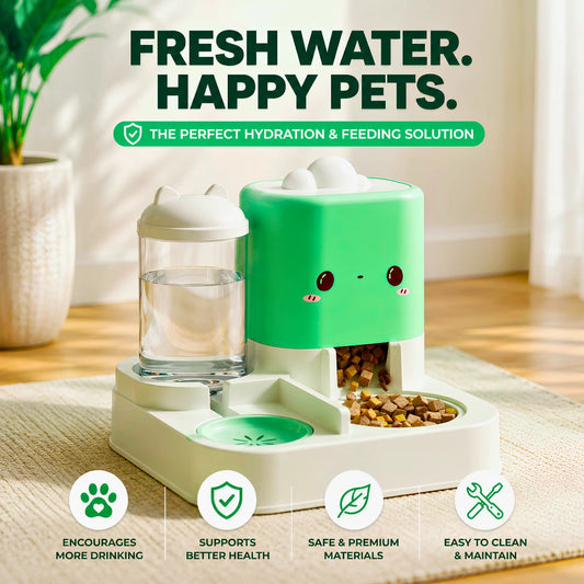 Large Capacity 2300ML Feeder & 1000ML Water Bowl