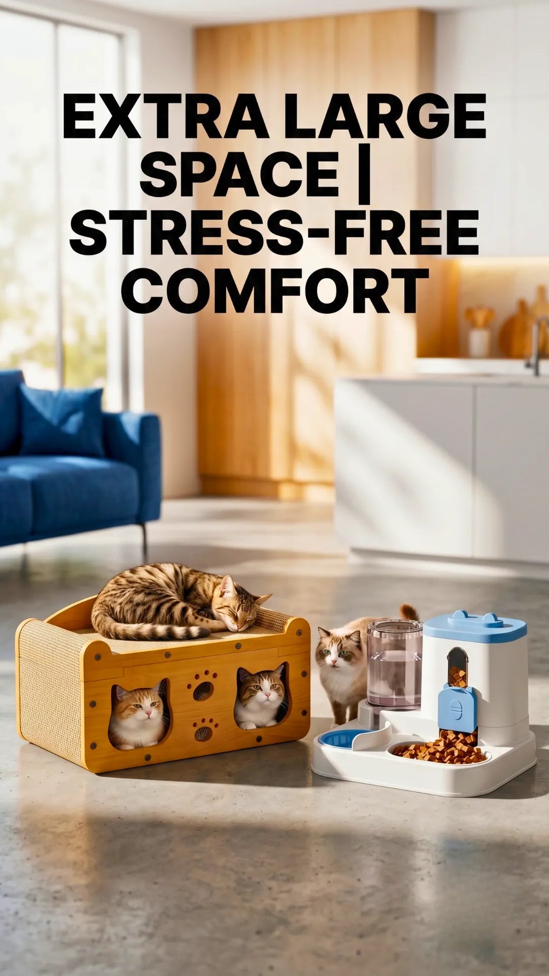 Multi-layer wood cat scratching post house