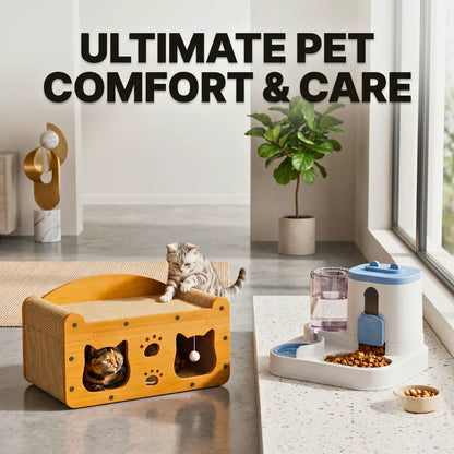 Multi-layer wood cat scratching post house