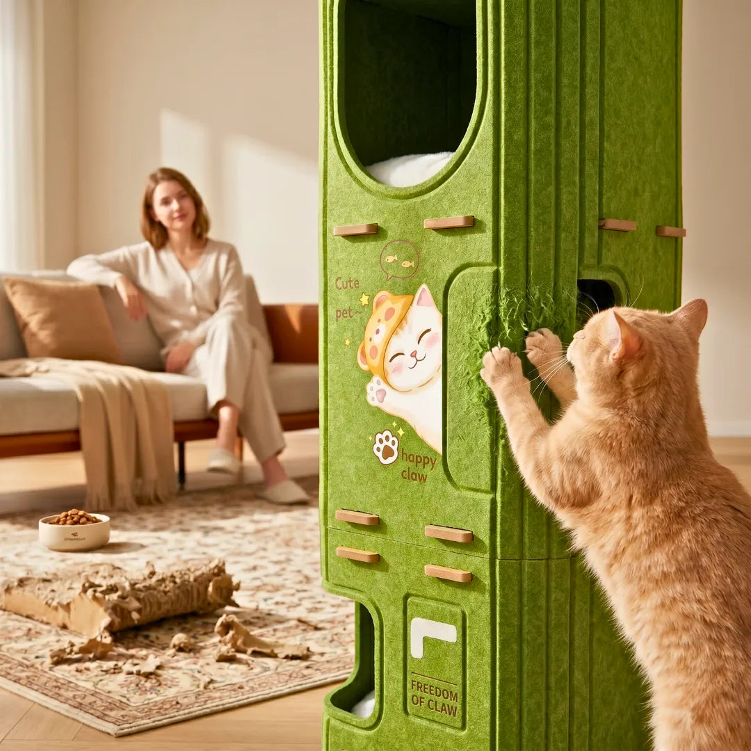 Multi layer felt cat condo nesting box