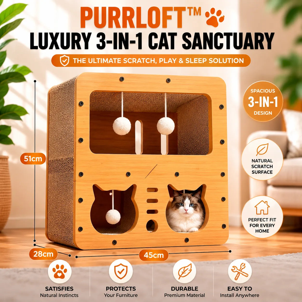  House Multifunctional Corrugated Paper Cat