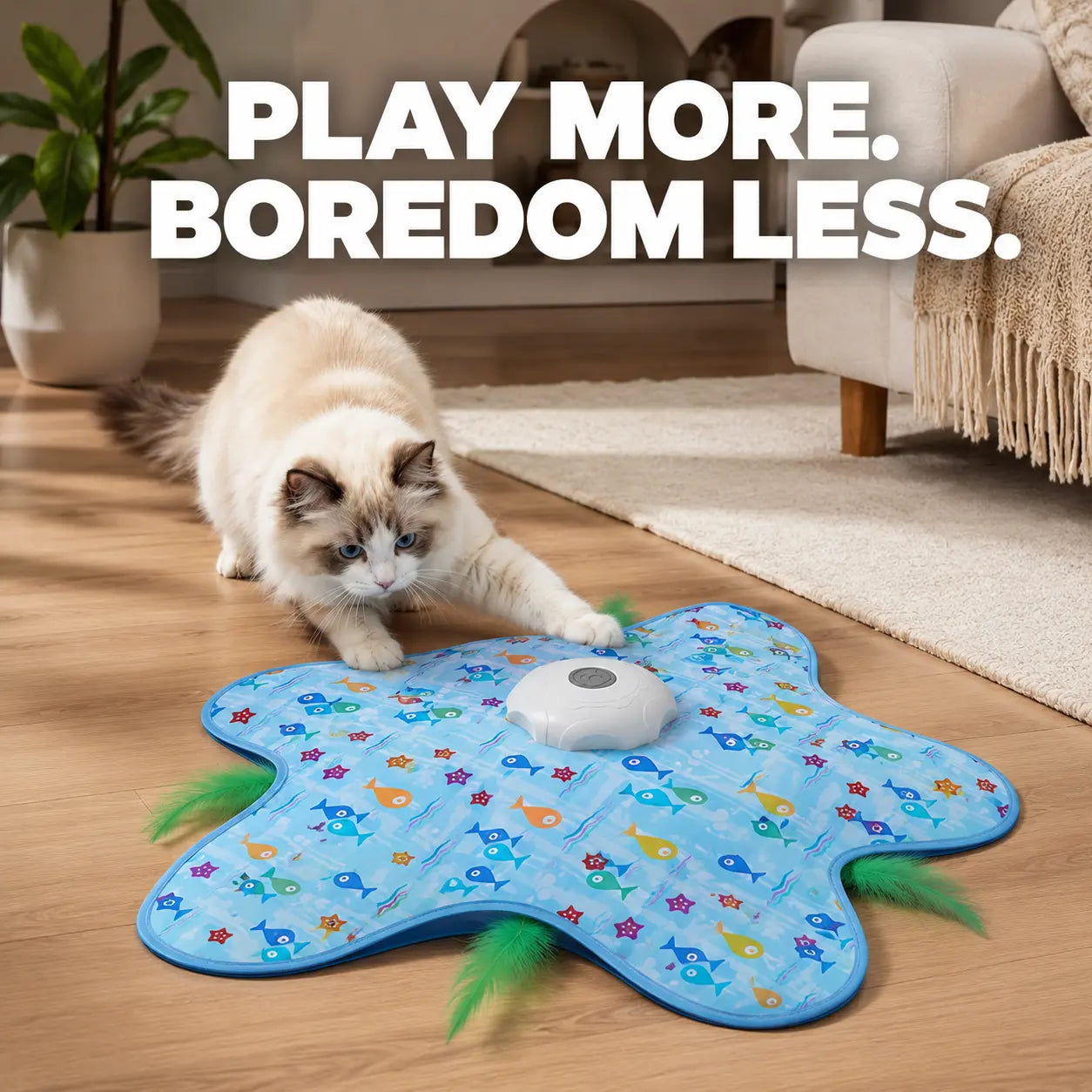 Starfish automatic cat toy moving feather