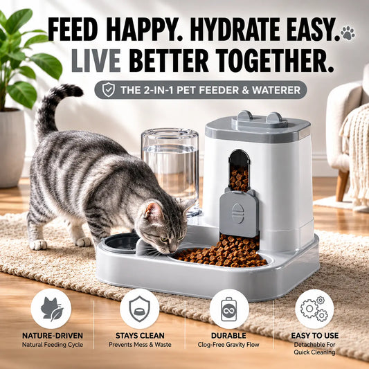 automatic pet water refill feeder