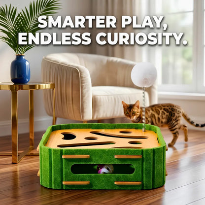 cat mental stimulation toy wood