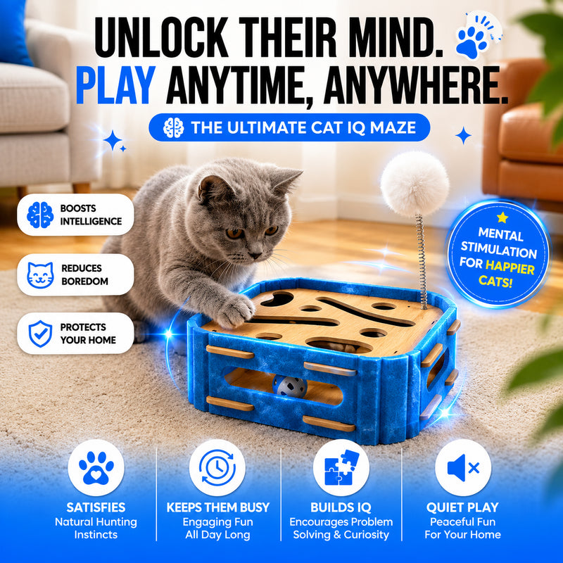 cat mental stimulation toy wood