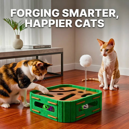 cat mental stimulation toy wood
