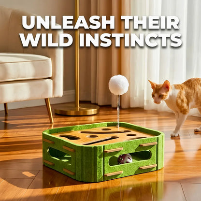 cat mental stimulation toy wood
