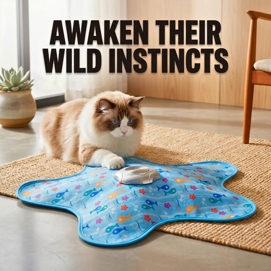 robotic cat toy hidden feather